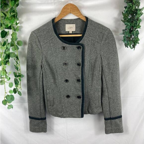 Ann Taylor’s Loft Gray Double Breasted Blazer - Picture 1 of 5